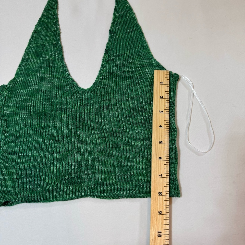 Princess Polly Crochet Halter Crop Top Green Sz. XS - Picture 2 of 6